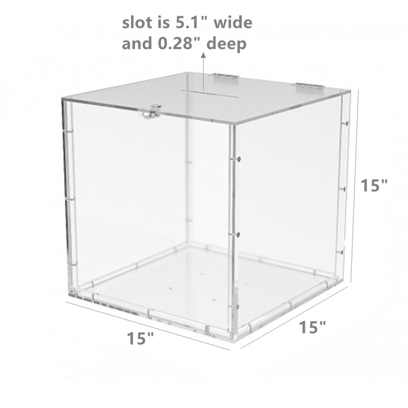 Fixturedisplays® 15X15x15" Clear Plexiglass Large Tithing Box Offering Box Ballot Box 14316-BOX
