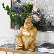 Gorilla Head W/Tux Funny Home Decor Tabletop Display Resin Garden Statue