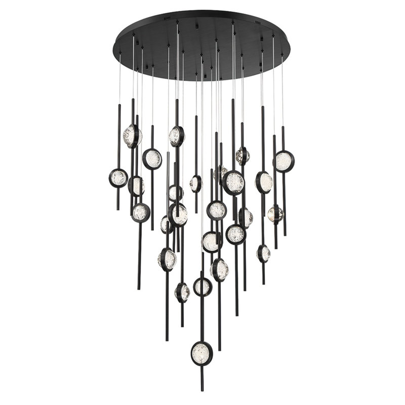Lustre 26 lumières Barletta, Noir, noir, noir, noir