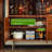 47.24"Simple Retro Brown Solid Wood Cabinet With Glass door
