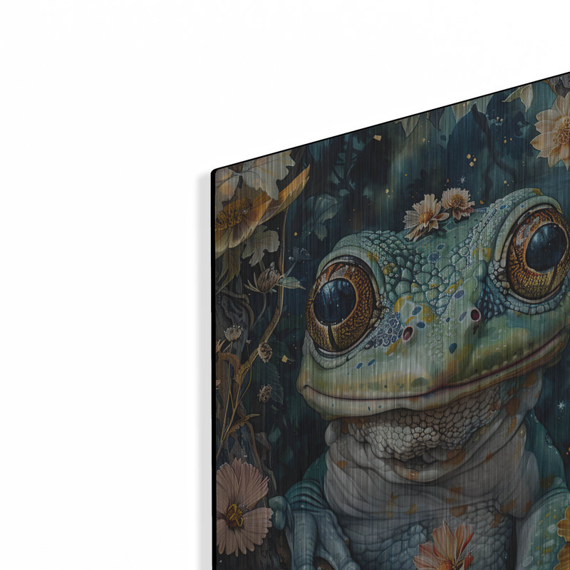 «Little Magical Frog» par Momart, art mural en métal, H 24 po x l 16 po