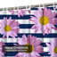 Rideau de douche à motif de marguerites roses à 12 crochets-2084838808
