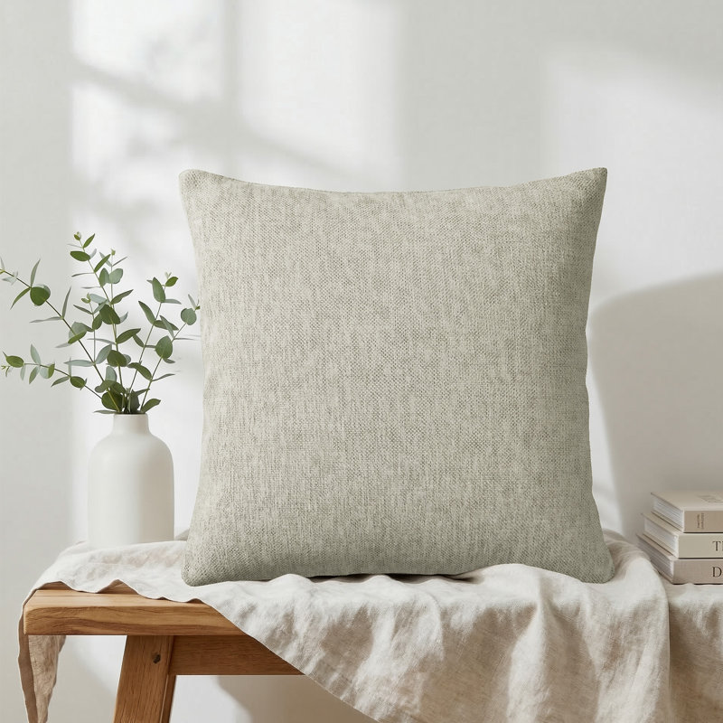Housse de coussin en chenille ultra-douce, Gris