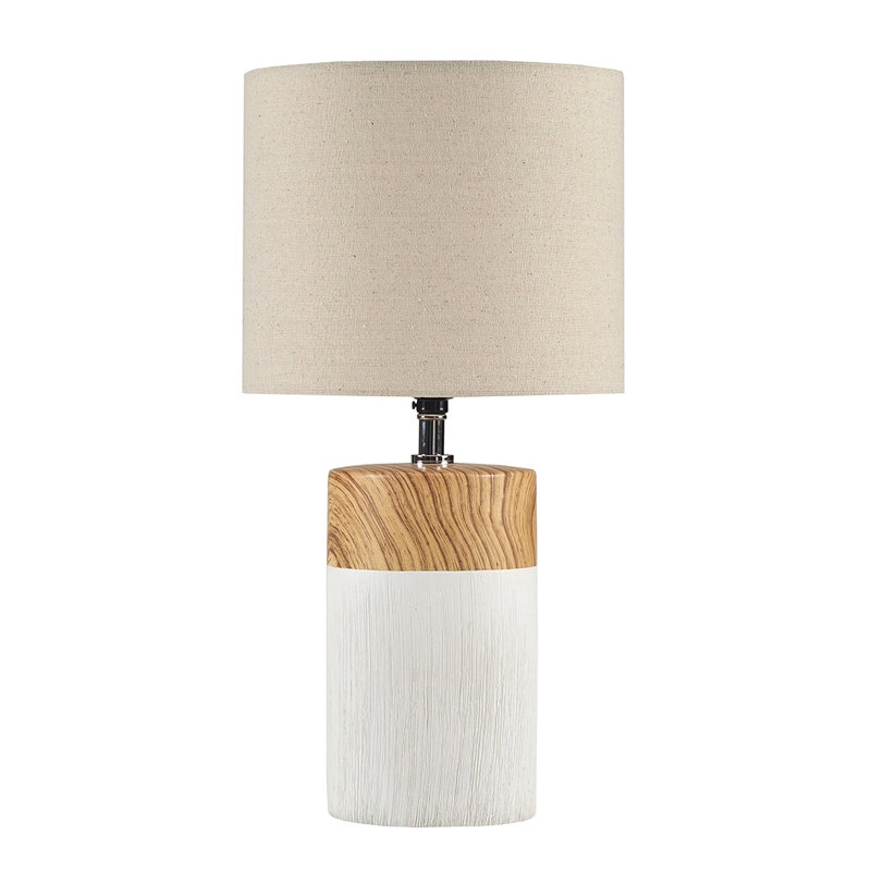 Lampe de table en céramique texturée, Brun / Blanc