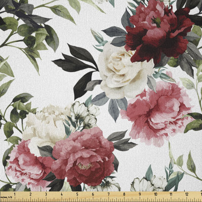 Dazarion Country Style Floral Flower Roses Watercolour Image Art Multi-Purpose Fabric