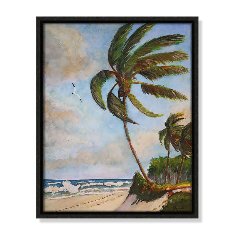 Imprimé «Ocean Breezes» par Mike Ragan pour , H 15,5 po x l 12,5 po, Espresso