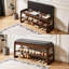 Banc de rangement pour chaussures en bois avec rangement dissimulé et tablettes ouvertes-2064957218-2064957244