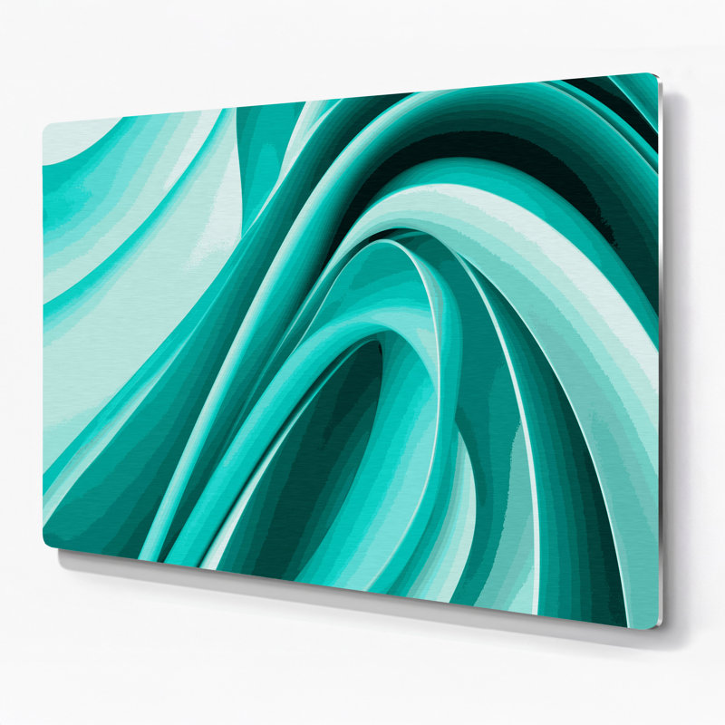 Gradient Abstract 13, art mural en métal bleu