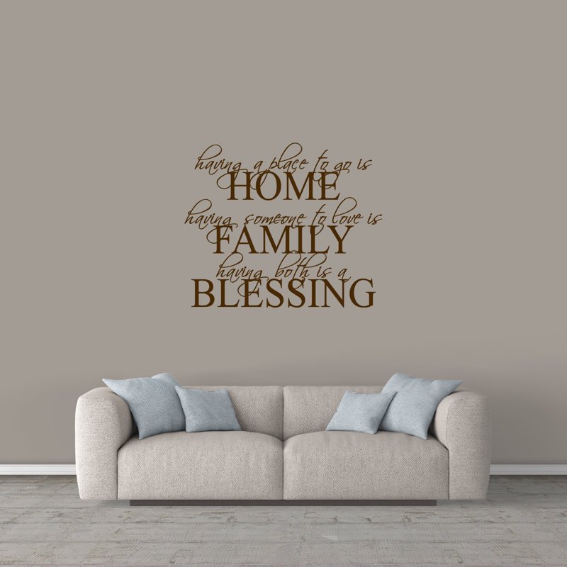 Adhésif décoratif « Home Family Blessing » Henline, Brun chocolat