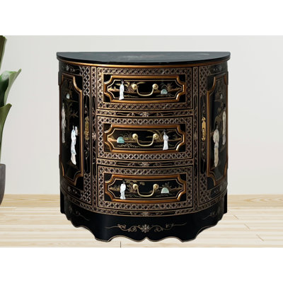 Mother Of Pearl Solid Wood 81cm W 3 - Drawer Chest of Drawers