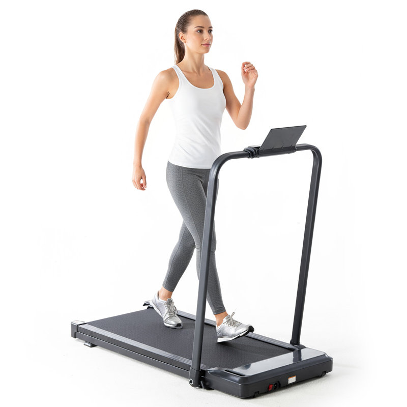 Space-saving Foldable Treadmill with Armrest for Home - Main Image