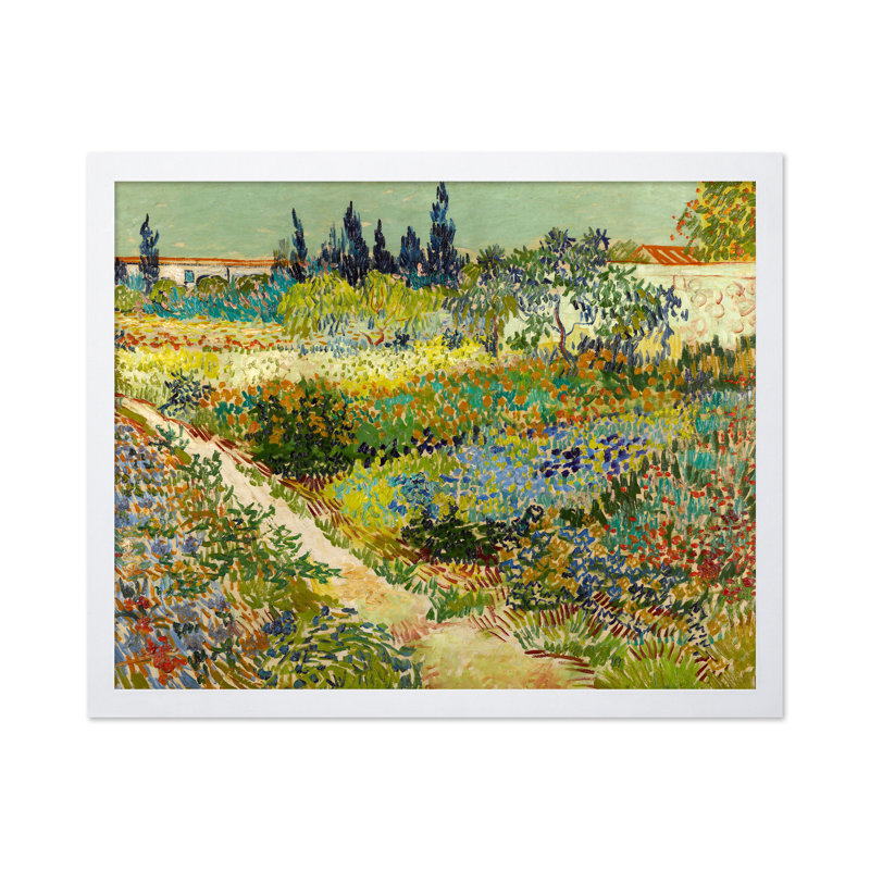 Van Gogh - Jardin à Arles No1, Affiche, Encadrement blanc, H 16 po x l 20 po
