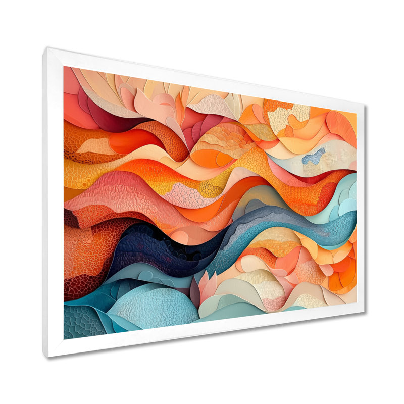 «Lowther», art mural sur toile «Biomorphism», Cadre simple, H 34 po x l 44 po, Blanc