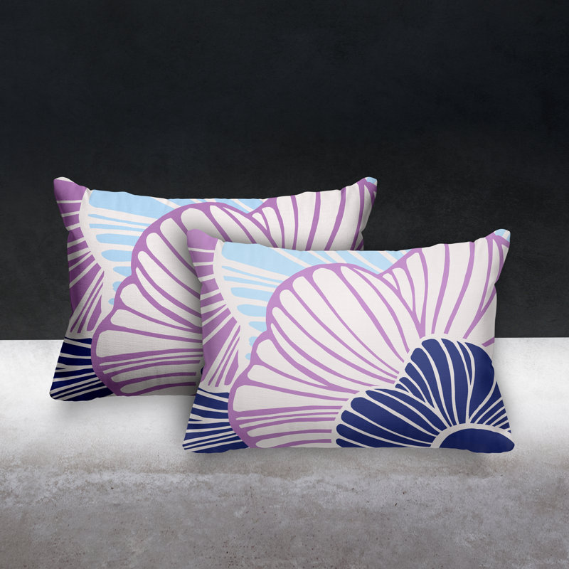Polyester / Mélange de polyester Housse de coussin rectangulaire intérieure / extérieure lombaire et insert, Mauve