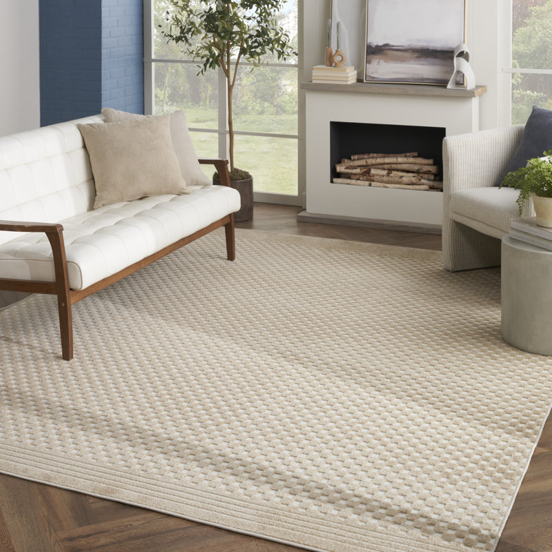 Ebern Designs Care Free Taupe Modern Indoor Rug, Rectangle 7'10" x 9'10"