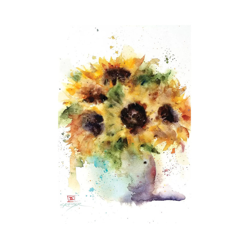 Sunflower Vase by Dean Crouser - Wrapped Canvas Print, 101.6 cm H x 66.04 cm W x 1.91 cm D