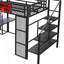 Lit mezzanine double en métal avec bureau intégré