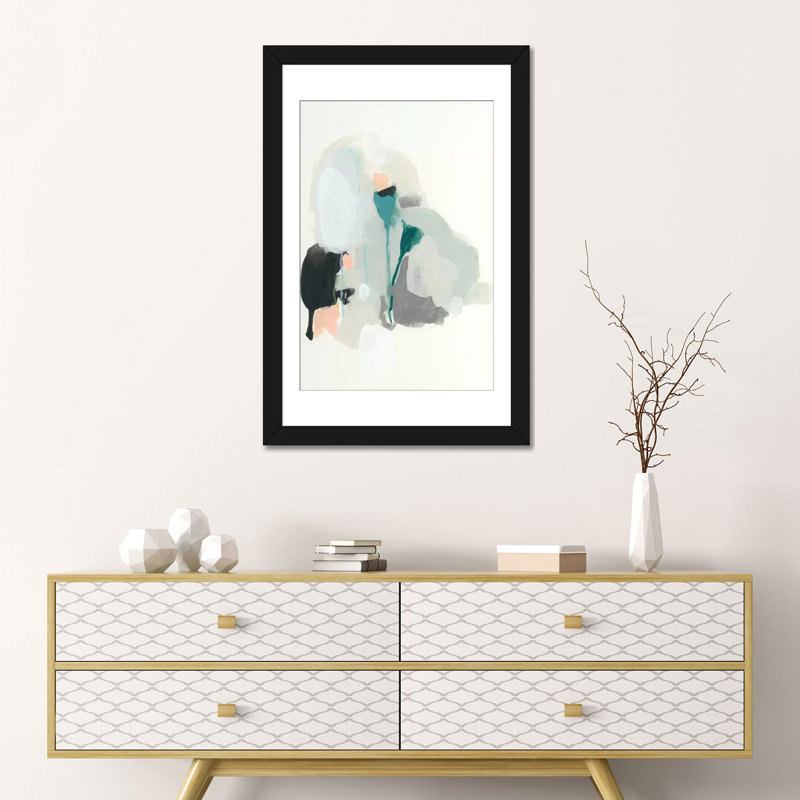 «Extrapolate II», impression sur toile, H 32 po x l 24 po x P 1 po, Papier beaux-arts encadré noir, Blanc