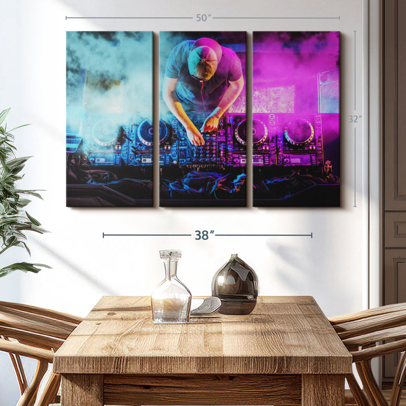 " DJ At The Turntable ", 32" H x 50" W x 1.25" D