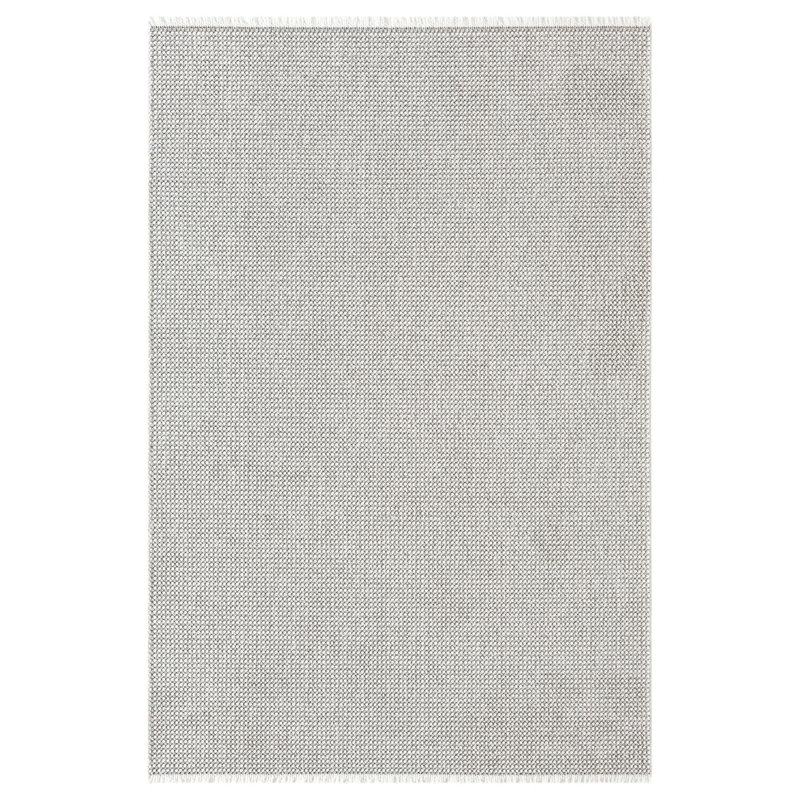 Tapis texturé à franges, Silver, Rectangle 9 pi x 12 pi