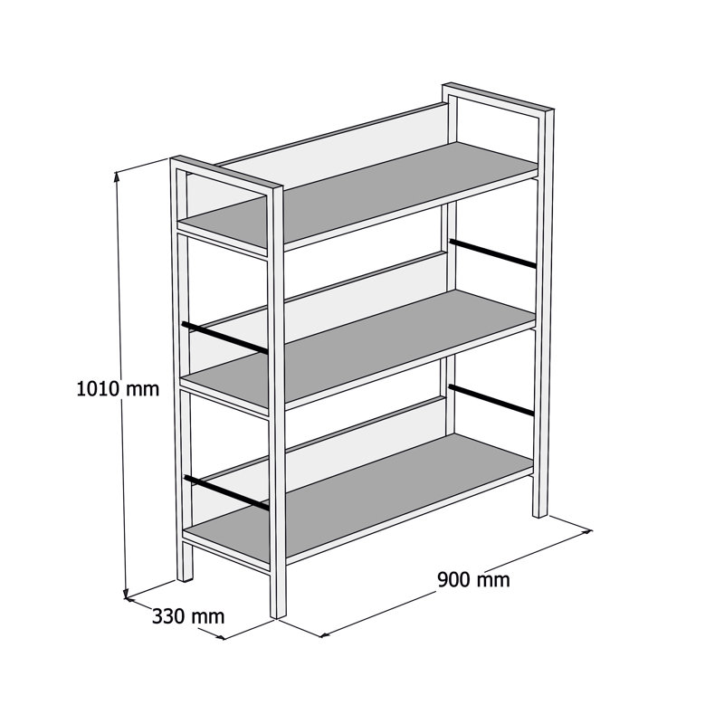Forough 101 cm H Standard Bookcase, 101cm H x 90cm W x 33cm D, White