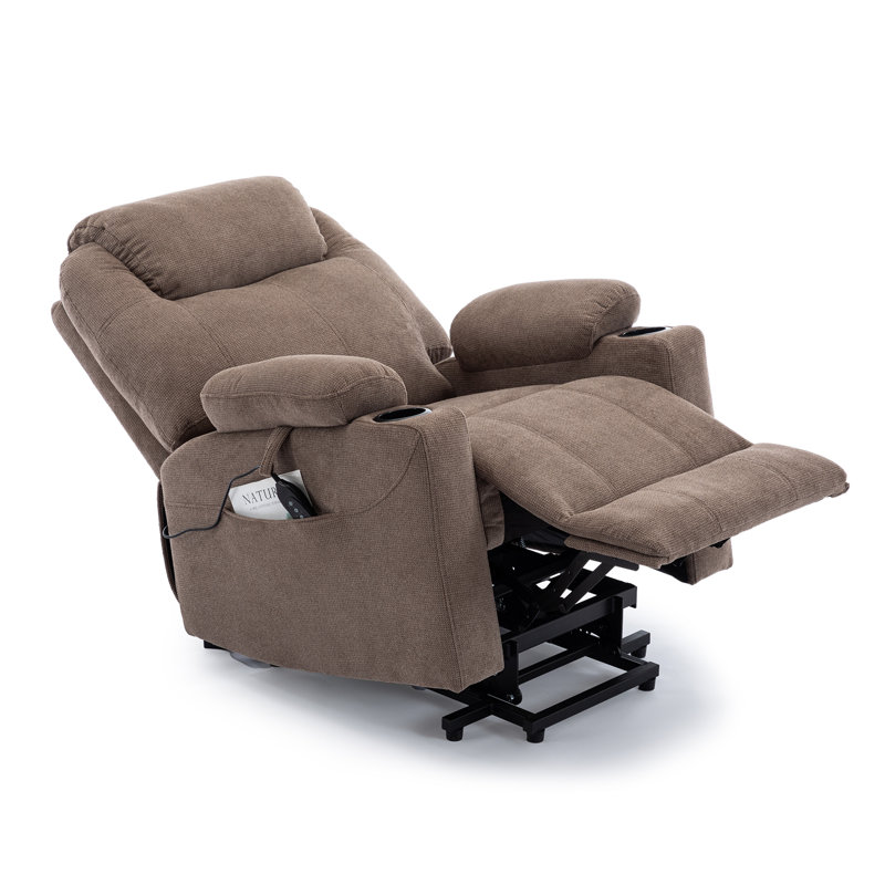 Fauteuil inclinable électrique, fauteuil relevable pour personnes âgées Teremba, Chenille brun