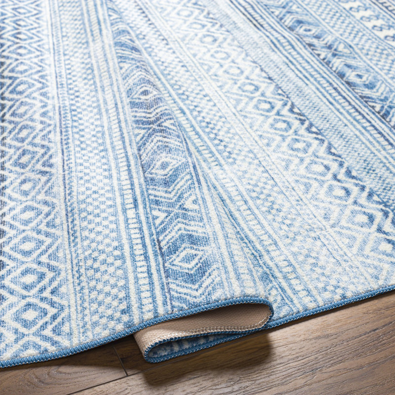 Demetra Light Silver Machine Washable Area Rug, Runner 2'7" x 7'3"