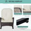 Chaise berçante blanc crème, capacité de poids élevée, coussin de siège à bascule pour patio avec coussin