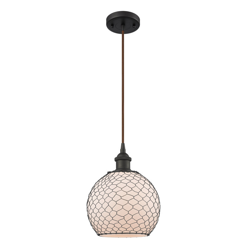 Egger 1 - Light Single Pendant, Matte Black, White/Black, 13" H x 10" W x 10" D