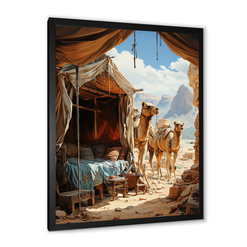 «Asian Art Silk Road», art mural asiatique sur toile, Impression noire sur toile encadrée, H 20 po x l 12 po x P 1 po