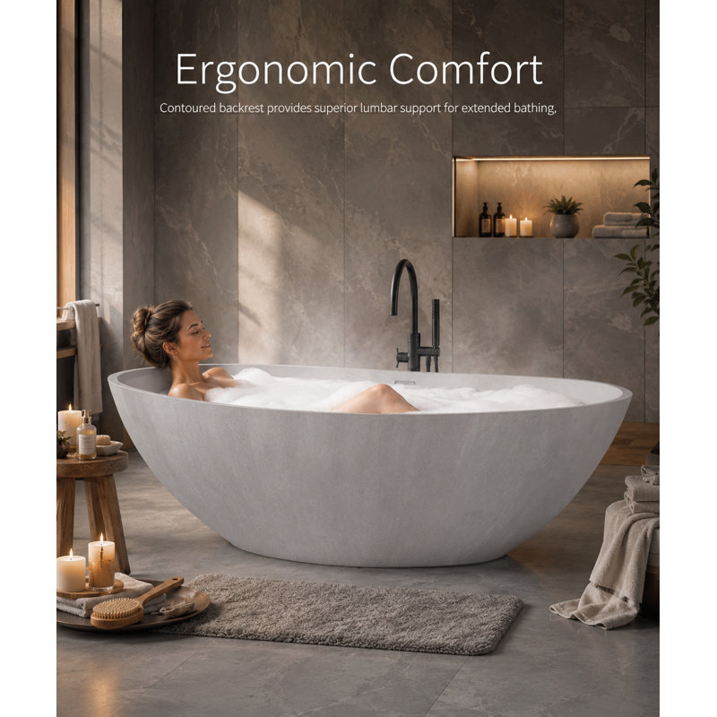 74.8'' L Soaking Bathtub, White