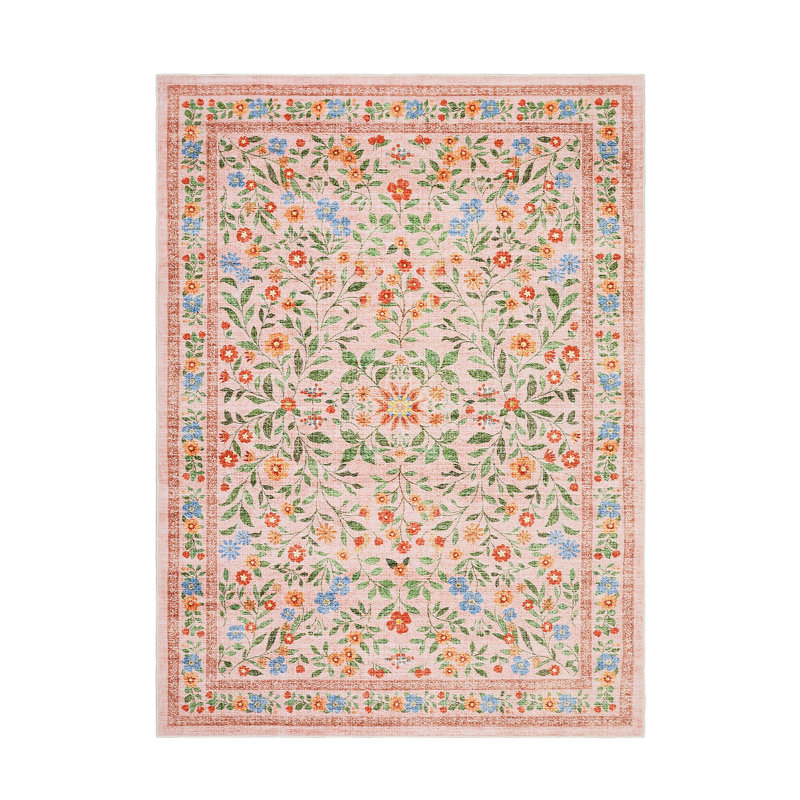 Tapis Boho, Rose, Rectangulaire 8 pi x 10 pi