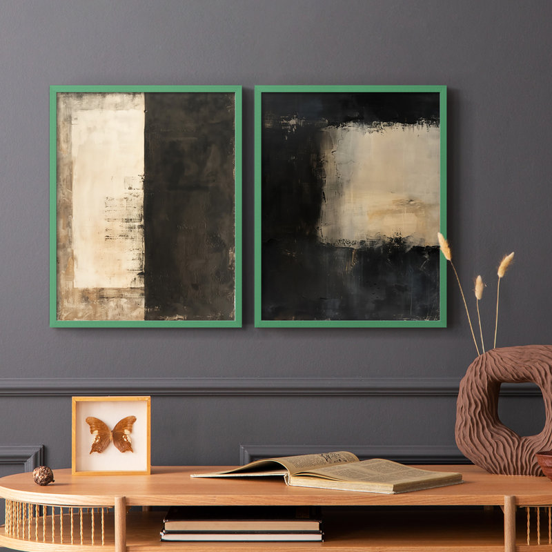 Série ABSTRACT ACCUEIL - Impression encadrée de qualité supérieure - prête à être accrochée - aucun clou requis - aucun clou requis