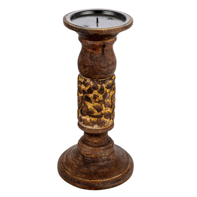 10'' H Solid Wood Tabletop Pillar