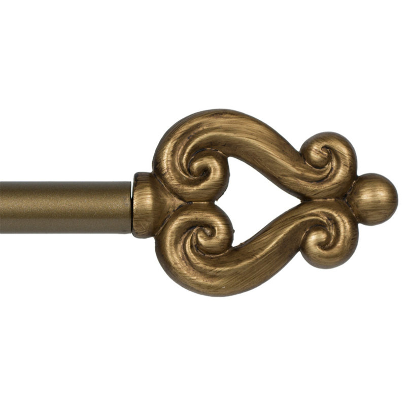 Tringle à rideaux simple Haith, Or antique, H 0,625 po x l 48 po x P 0,625 po