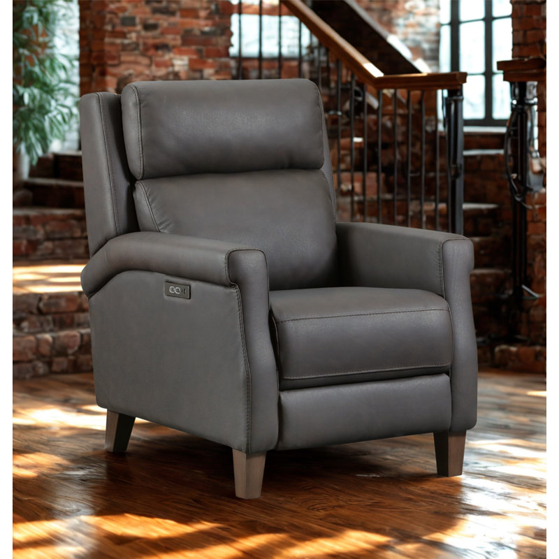 Fizley Leather Power Hi-Leg Recliner, Brown