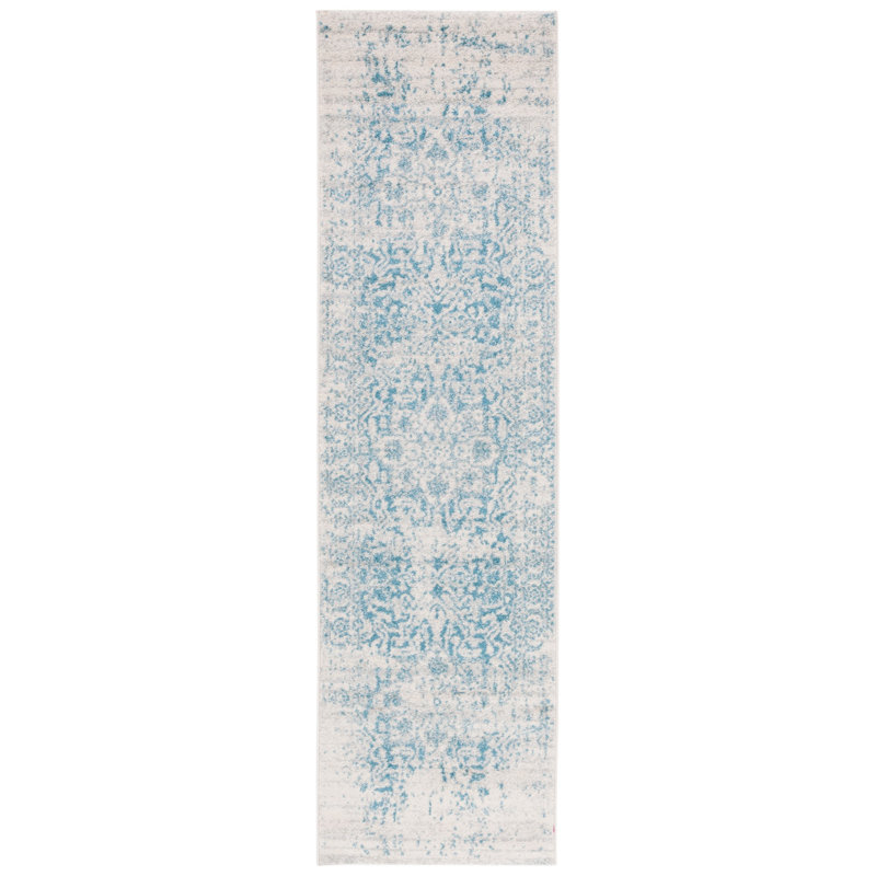 Christa Teal/Ivory Rug, Runner 2'3" x 8'