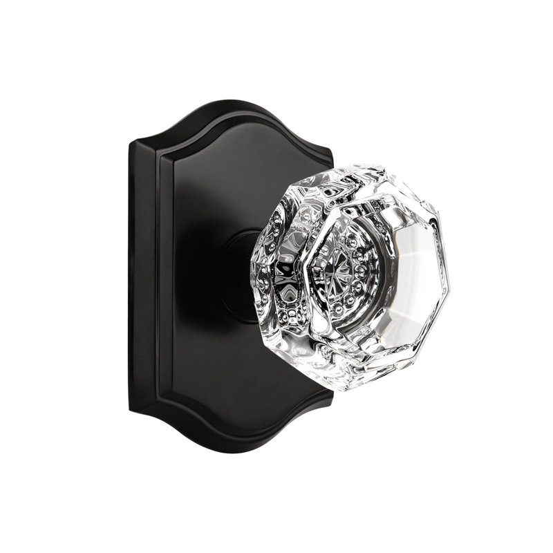 Crystal Door Knobs, Matte Black, Passage (Hall & Closet)