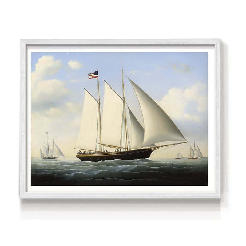 Série nautique-CLII - Reproduction encadrée - Restickable, H 8 po x l 10 po, Blanc