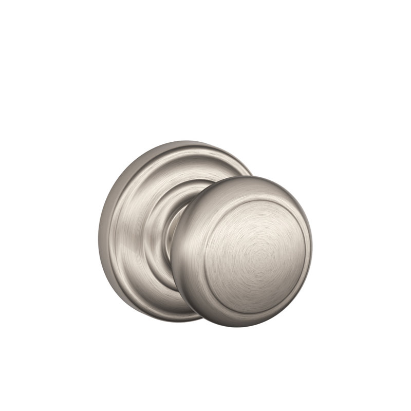 Andover Knob Non-Turning Lock, Satin Nickel