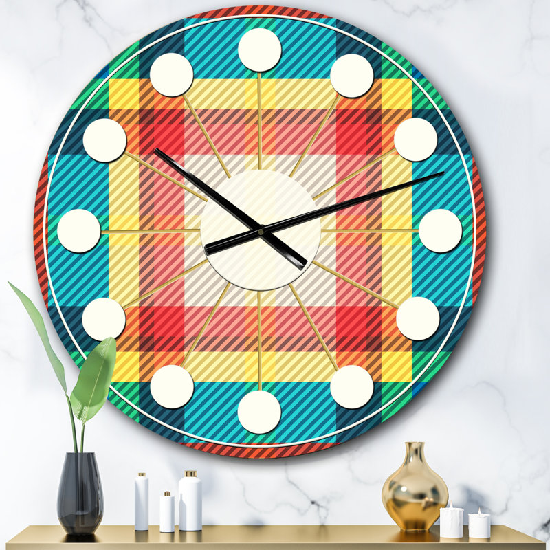 Horloge murale Tartan, Surdimensionné