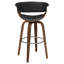 Tabouret tournant noyer et écru-300278263