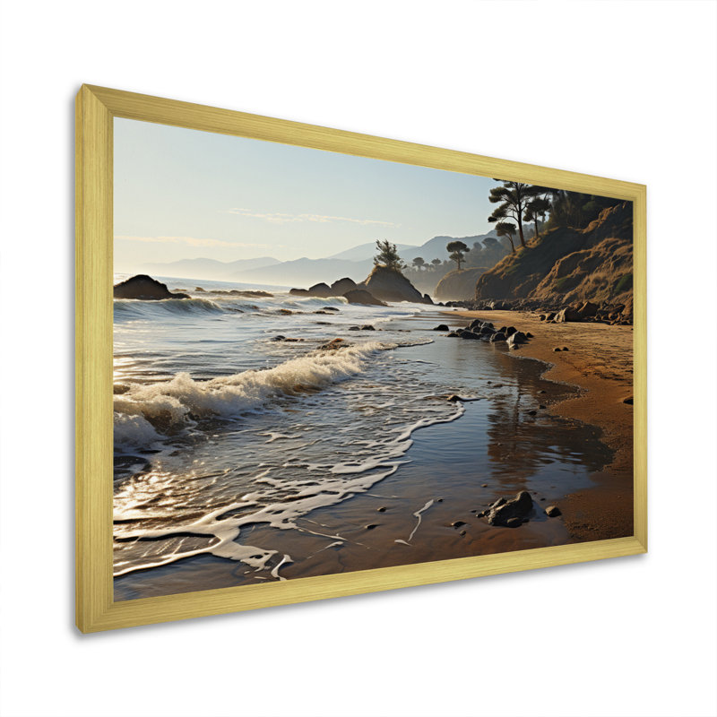 «Altun Beach Tranquil Tide I», reproduction sur toile, Cadre doré à une seule photo, H 12 po x l 20 po x P 1 po