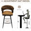 Tabourets de bar 28 po en cuir technique (de 2). 360 pivotant, confortable. Base en métal pour la cuisine, le bar, le café, 2 tabourets. Cuir, siège pivotant avec glissade en caoutchouc. Îlot de cuisine, restaurant, café