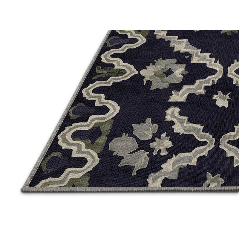 Machine Washable Purple Area Rug, Rectangle 3' x 5'