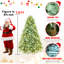 Arbre de Noël illuminé bleu-vert 5 pi avec 300 lumières DEL blanc chaud - 592 pointes en PE + PVC, branches articulées pour une installation facile, support en métal robuste, décoration de Noël unique-1345140456