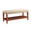 Banc rembourré en tissu avec finition chêne naturel, collection Charla-1853187847