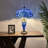 Simonson Tiffany Table Lamp Stained Glass Shade And Base Baroque Style Lavender LED Bulbs -157906707-191411572