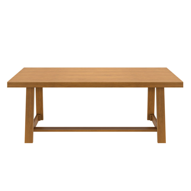 Shonica 84-in Classic Farmhouse Dining Table, Pecan