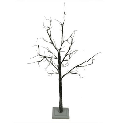 4' LED Lighted Flocked Christmas Twig Tree Outdoor Decoration - Warm Clear Lights